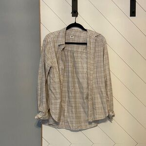 Uniqlo Beige Plaid Shirt